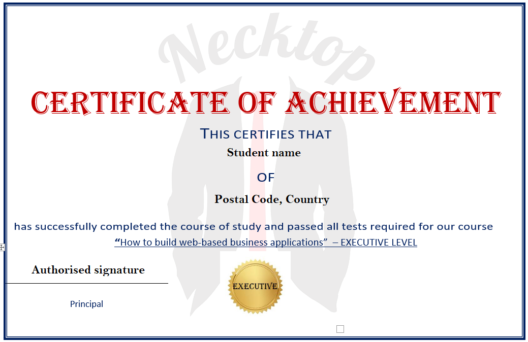 Certificate of Achievement image